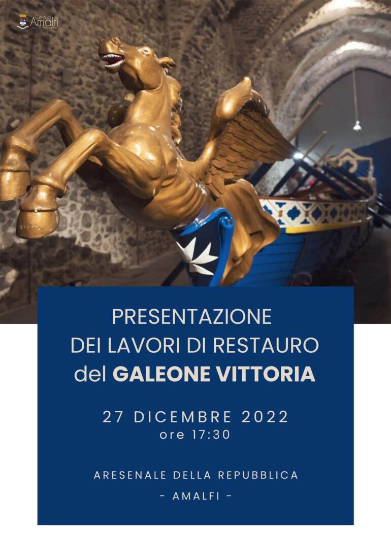 Amalfi, presentazione restauro del galeone in legno ‘Vittoria’