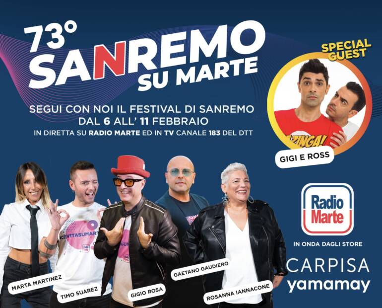 Radio Marte in diretta dal 73° Festival di Sanremo, ad un passo dall’Ariston