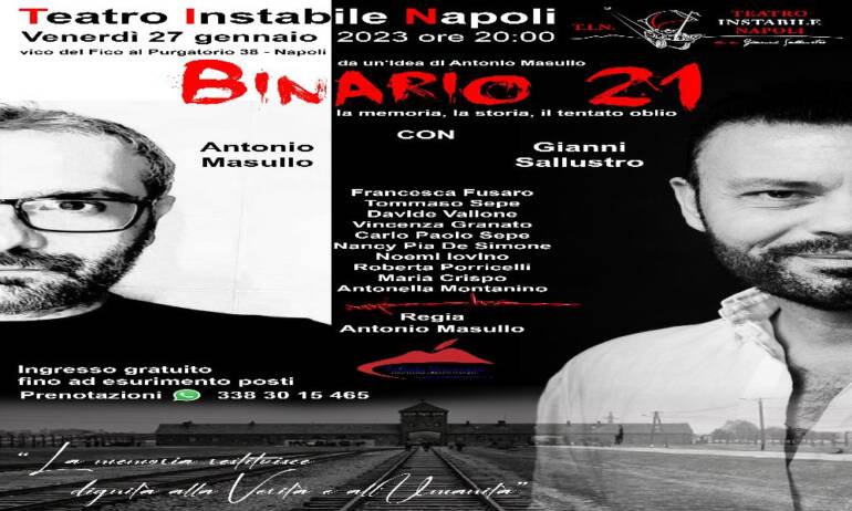 ‘Binario 21:  la memoria, la storia, il tentato oblio’ in scena al teatro Instabile di Napoli