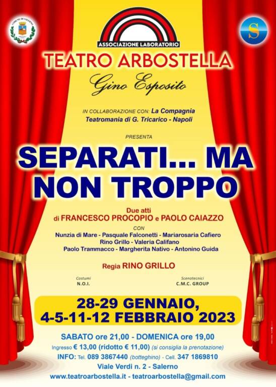 Al Teatro Arbostella in scena ‘Separati ma non troppo’ di Caiazzo e Procopio