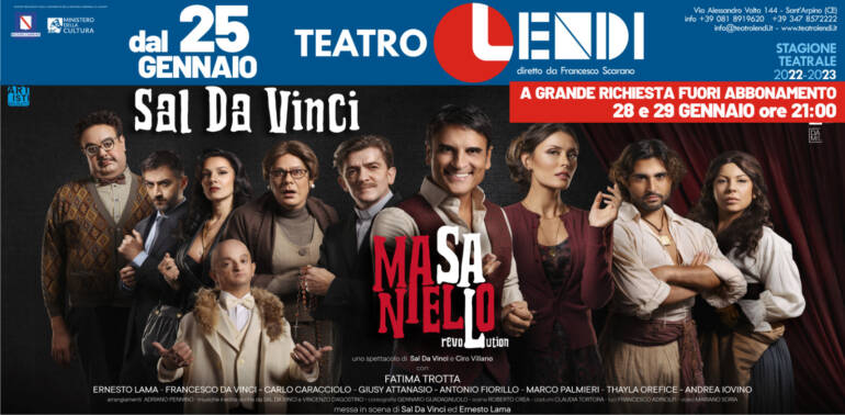 Al Teatro Lendi arriva Sal Da Vinci in ‘Masaniello Revolution’