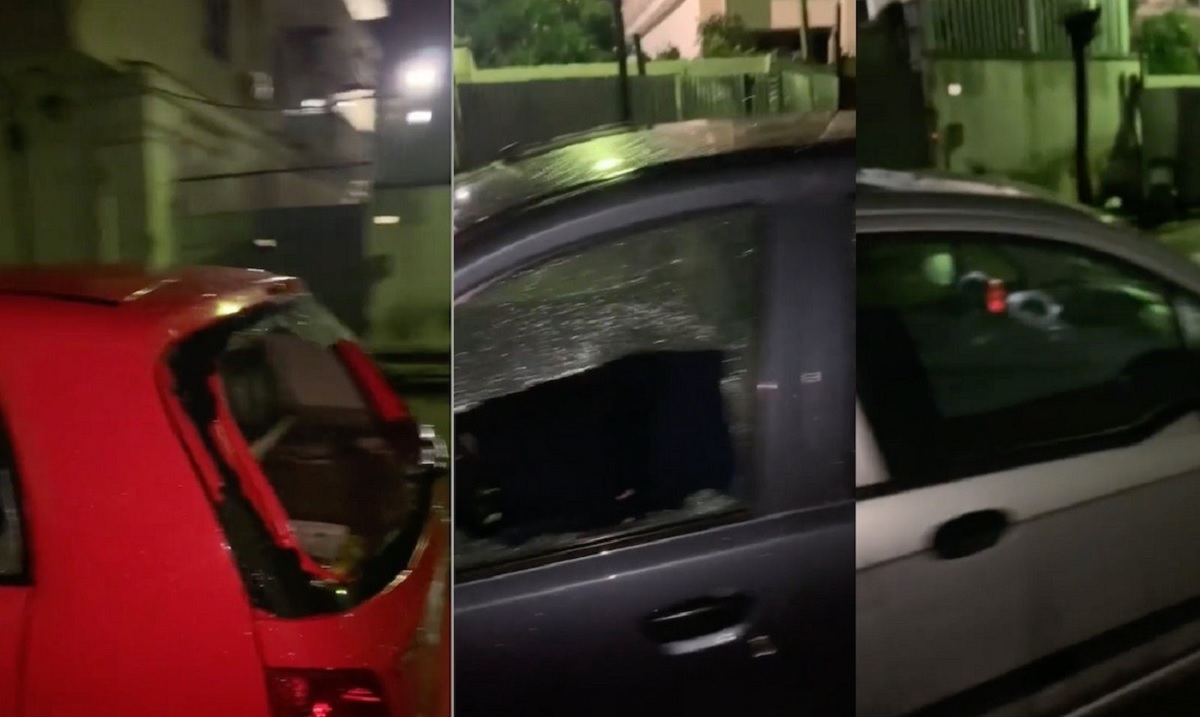 Parcheggiatori abusivi spaccano vetri di auto all’uscita da locale ad Aversa.Il video