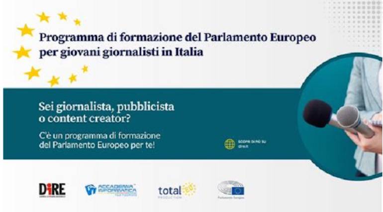 Giornalismo, formazione UE, al via domani il corso ‘Dire’ anche in streaming