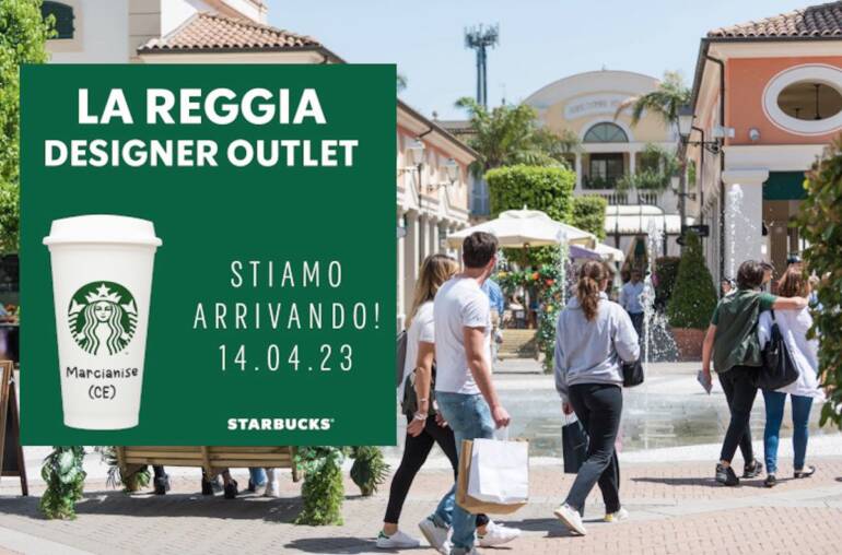 Starbucks approda in Campania, domani apre store alla Reggia Outlet