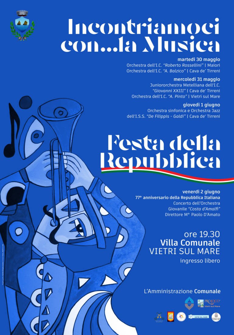 Vietri sul Mare. Dal 30 maggio al 2 giugno alla Villa comunale ‘Incontriamoci con la Musica’, per la Festa della Repubblica