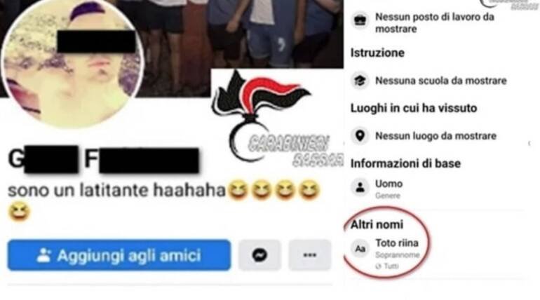 Scrive su facebook “Sono latitante haaahaha”: i carabinieri vanno ad arrestarlo
