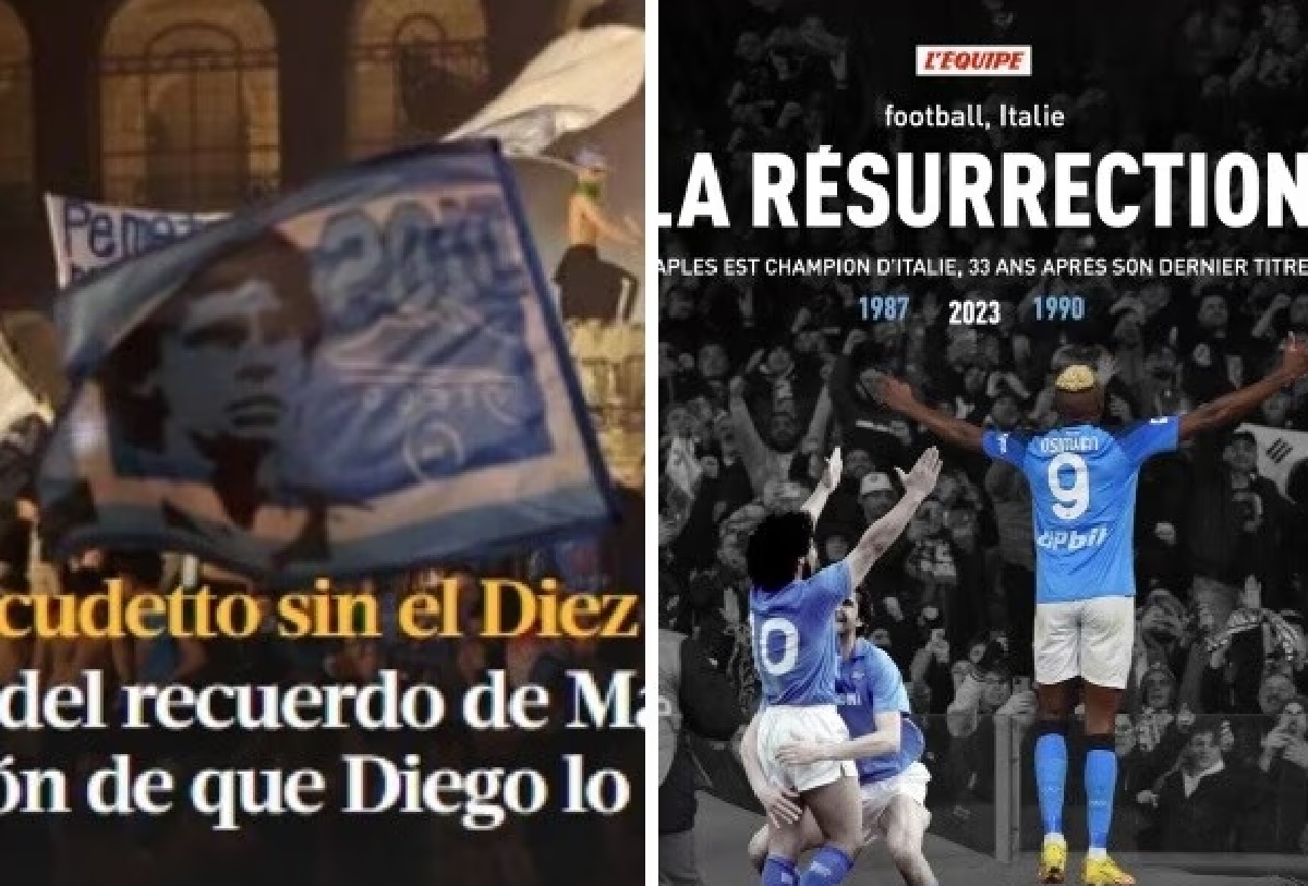 Il Napoli campione visto all’estero: da ‘La Resurrezione’ de L’Equipe al ricordo di Maradona in Argentina