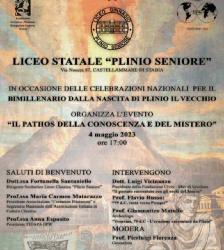 Castellammare, al Liceo Classico “Plinio Seniore” le celebrazioni per il bimillenario dalla nascita di Plinio il Vecchio