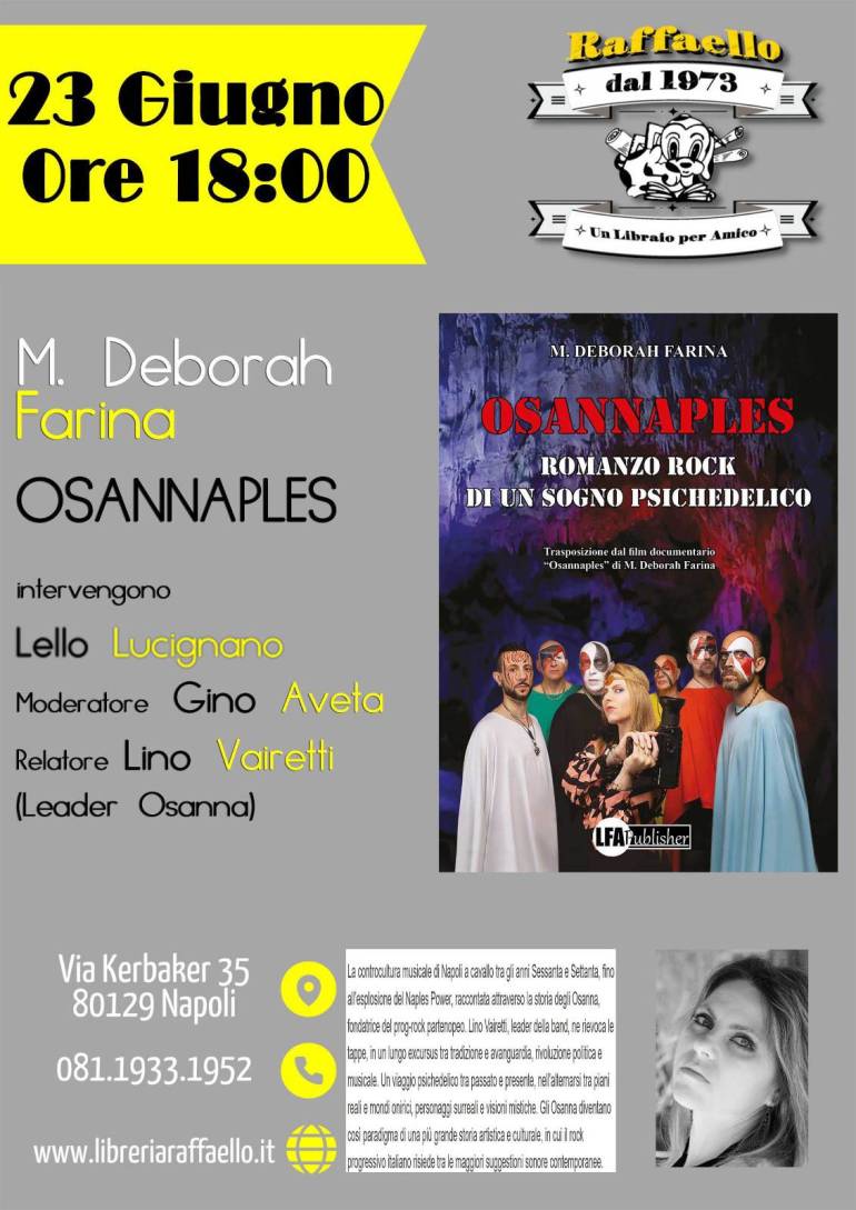 ‘Osannaples, romanzo rock di un sogno psichedelico’, parte da Napoli il tour di presentazione del libro