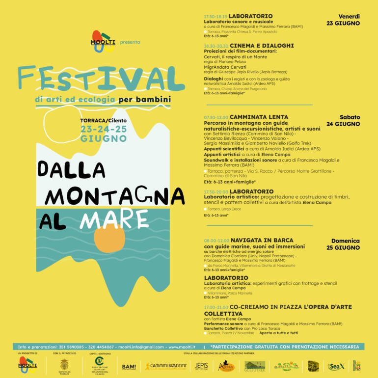 “Dalla montagna al mare” festival di arti ed ecologia per bambini a Torraca