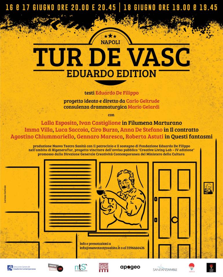 TUR DE VASC, il Nuovo Teatro Sanità porta i testi di Eduardo De Flippo nei bassi del Rione Sanità