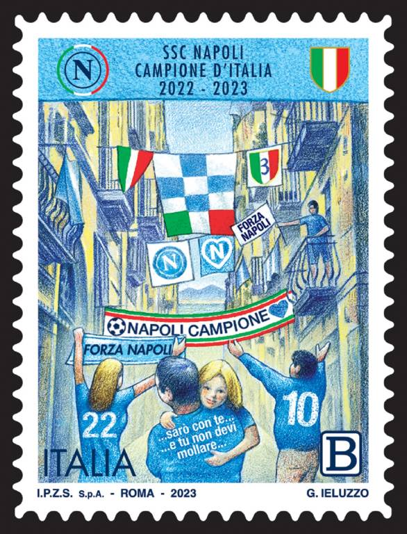 Poste Italiane emette il francobollo del Napoli campione d’Italia