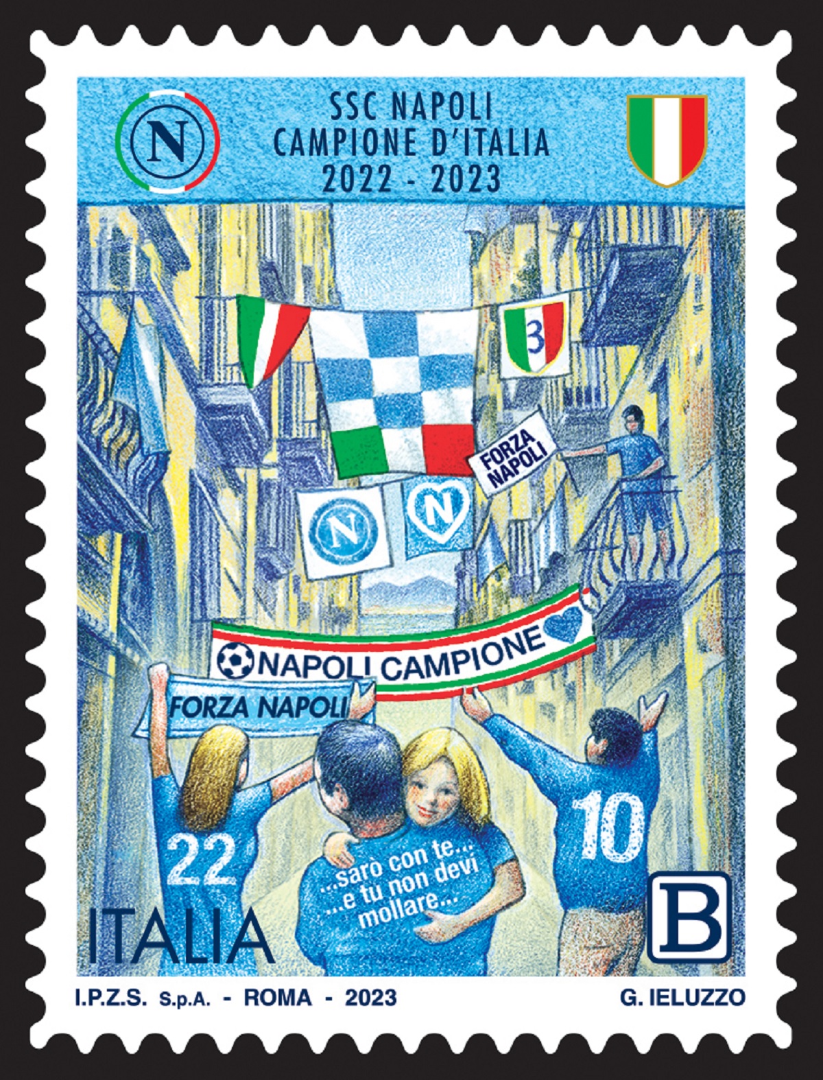 Poste Italiane emette il francobollo del Napoli campione d’Italia
