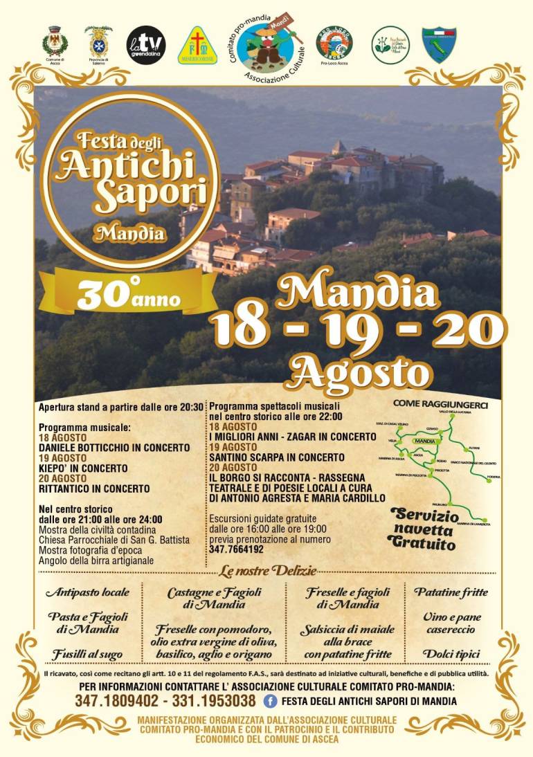 Beneficenza e aggregazione sociale per la Festa degli Antichi Sapori, l’evento virtuoso a Mandia