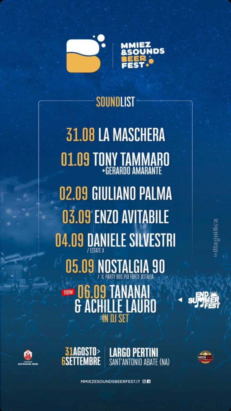 Sant’Antonio Abate, Miez&Sounds Beer Fest: domani al via con “La Maschera” in concerto