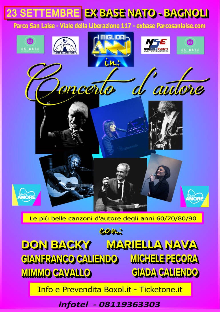 Concerto d’Autore: un cast di stelle a Napoli, con le canzoni dei ‘Migliori Anni’ della musica