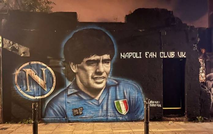 murale maradona napoli fan club uk