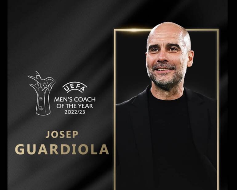 Pep Guardiola premiato come miglior allenatore dell’anno dall’Uefa