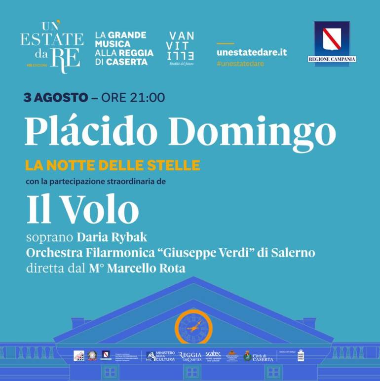 Un’Estate da Re, Plàcido Domingo e Il Volo chiudono l’VIII edizione alla Reggia di Caserta
