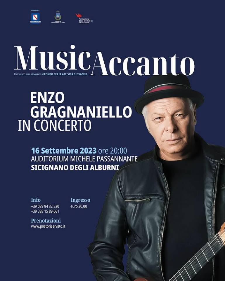 Doppio concerto di Enzo Gragnaniello per MusicAccanto,