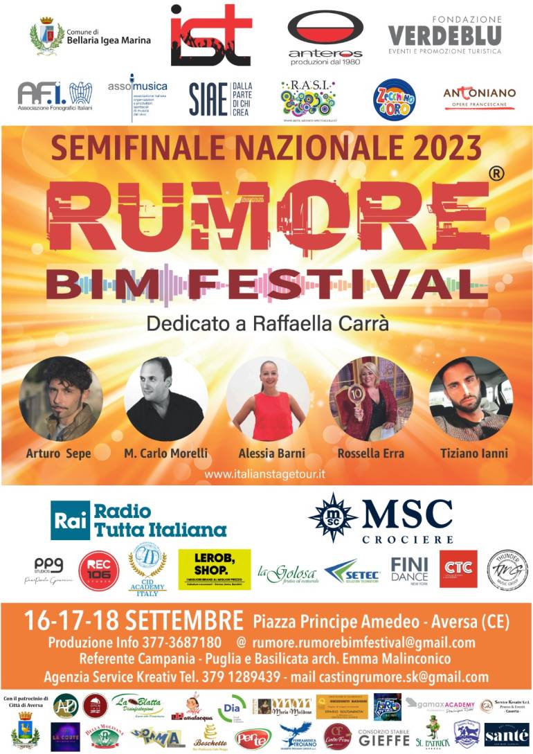 Rumore BIM Festival, le semifinali al Teatro Cimarosa di Aversa