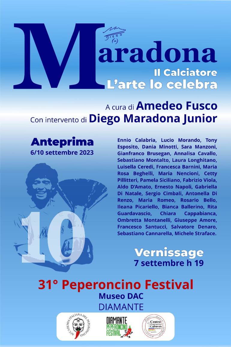 Mostra “Maradona il calciatore, l’arte lo celebra” al Museo DAC a Diamante