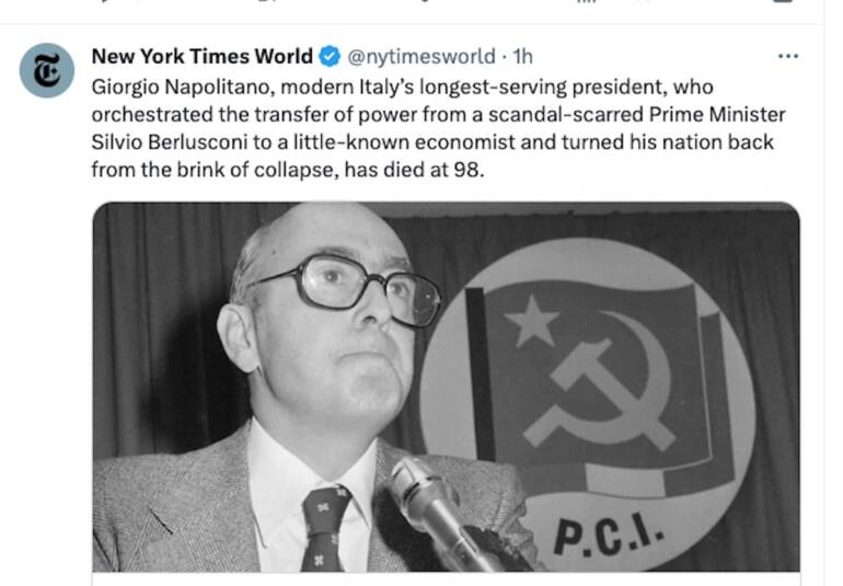 La notizia della morte di Napolitano fa il giro del mondo
