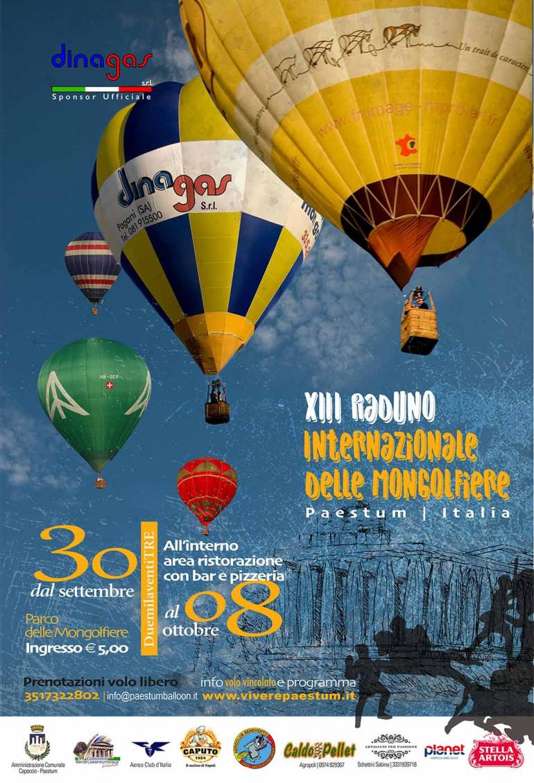 Paestum, al via il Raduno internazionale delle Mongolfiere