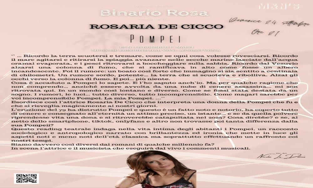 Museo di Pietrarsa. Per Binario Rosa, in scena 'Pompei' con Rosaria De Cicco