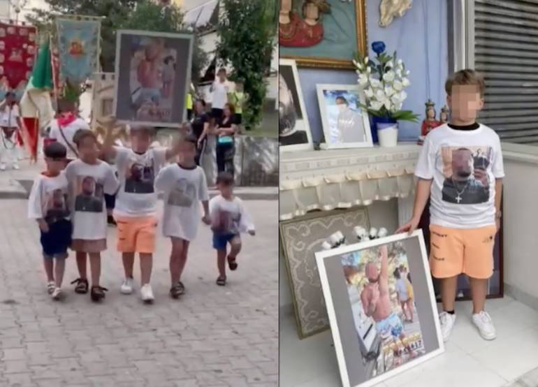 At the Conocal district, a celebratory parade for the murdered boss