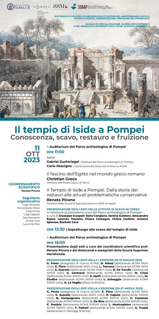 Pompei, un workshop dedicato al Tempio di Iside