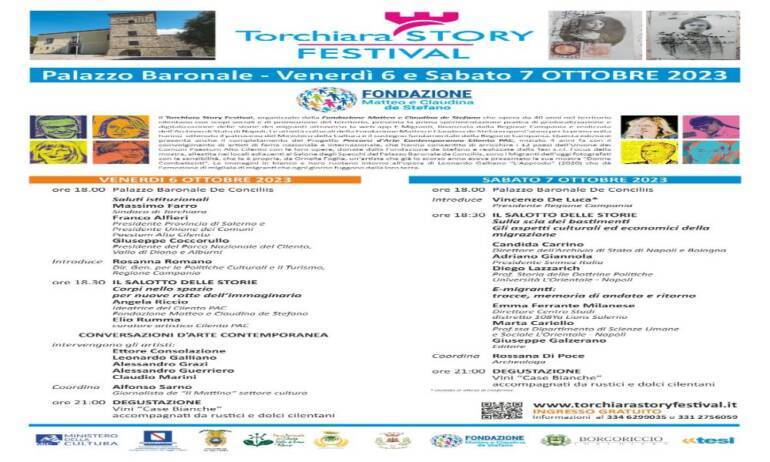 In Cilento la nuova edizione di ‘Torchiara Story Festival’