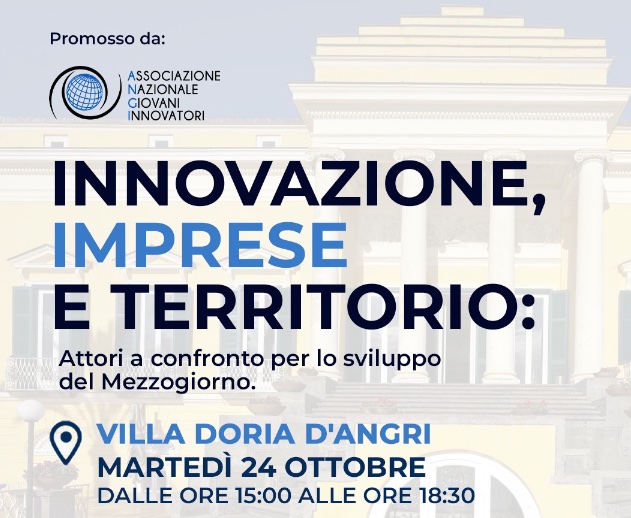 Innovazione, imprese e territorio: convegno a Villa Doria d’Angri il 24 ottobre a Napoli
