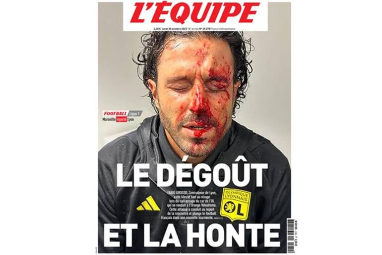 La faccia insanguinata di Grosso su tutti i giornali d’Europa