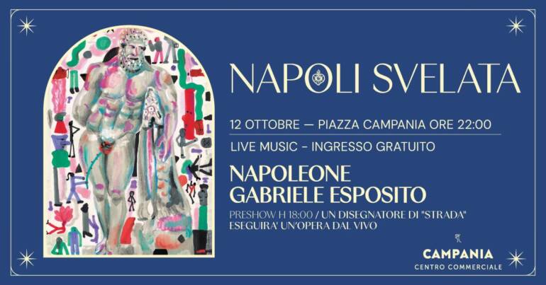 ‘Napoli svelata’, giovedì 12 ottobre Gabriele Esposito e Napoleone in concerto al Centro commerciale Campania