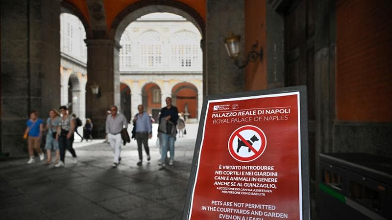 Napoli, Palazzo Reale, stop ingresso ai cani nei giardini