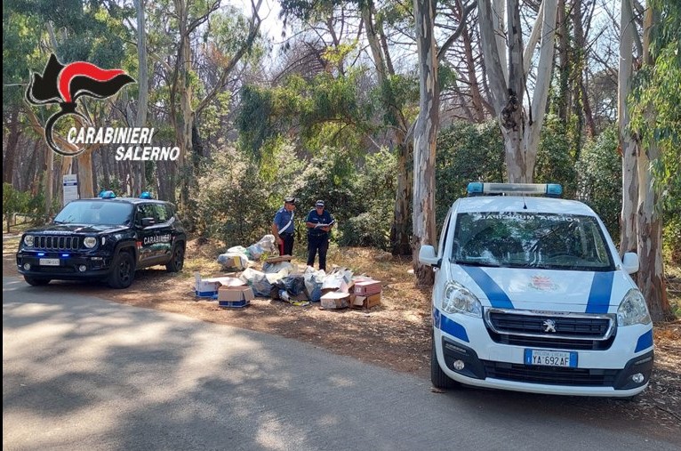 Salerno, abbandonano rifiuti nella pineta: individuate e sanzionate 2 attività commerciali