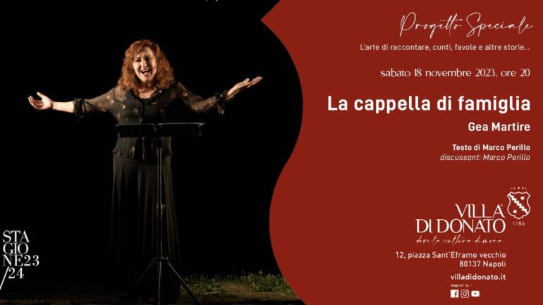Gea Martire in ‘La cappella di famiglia’ di Marco Perillo a Villa di Donato