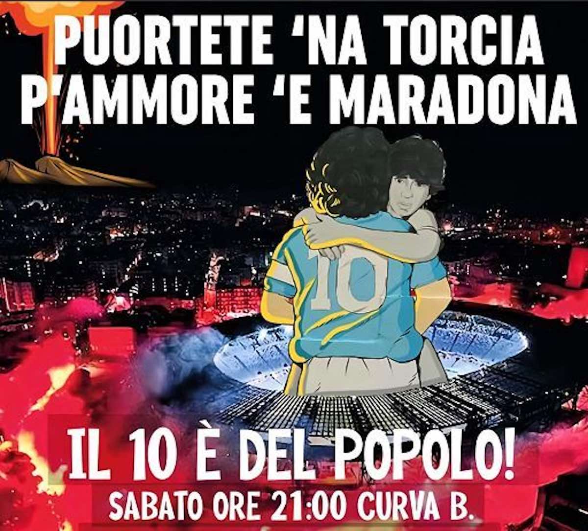 Napoli celebra Maradona nel suo stadio oggi