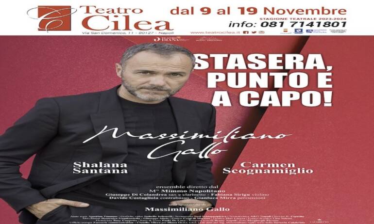 Massimiliano Gallo in scena al Teatro Cilea di Napoli con ‘Stasera, Punto e a Capo!’