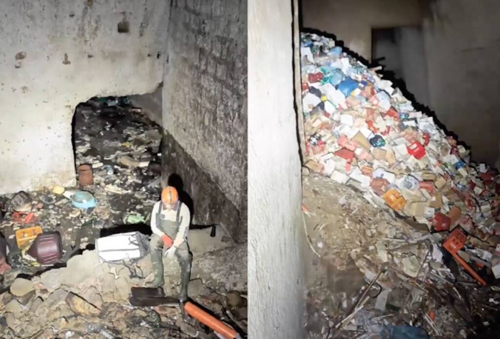 Napoli, il geologo Gianluca Minn scopre un deposito abusivo di “monnezza” sotto Montesanto