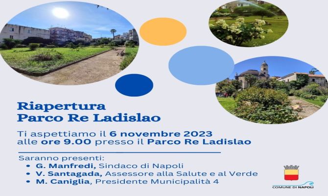 Napoli: lunedì riapertura del Parco Re Ladislao
