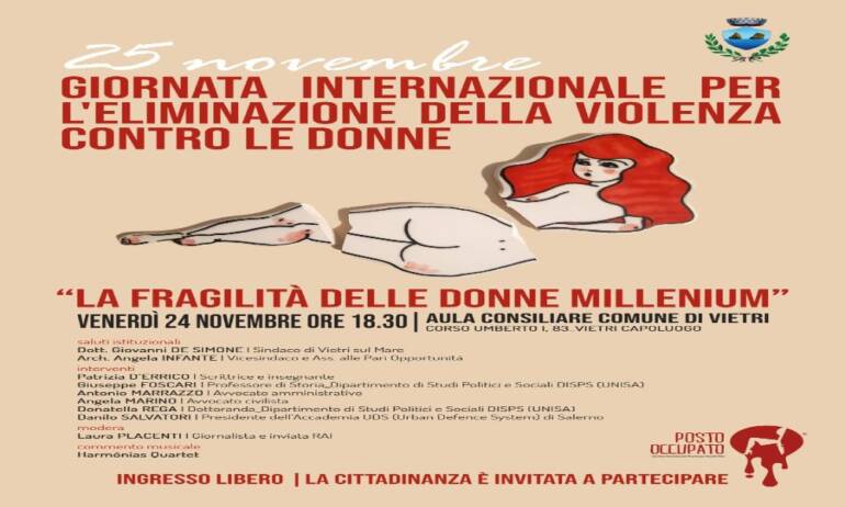 Venerdì 24 novembre ‘La fragilità delle donne millennium’ a cura della Commissione Pari opportunità. Musica a cura dell’Harmonias Quartet