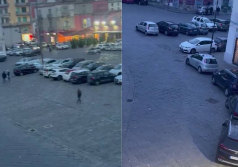 Napoli, piazza Mercato diventato un parcheggio abusivo