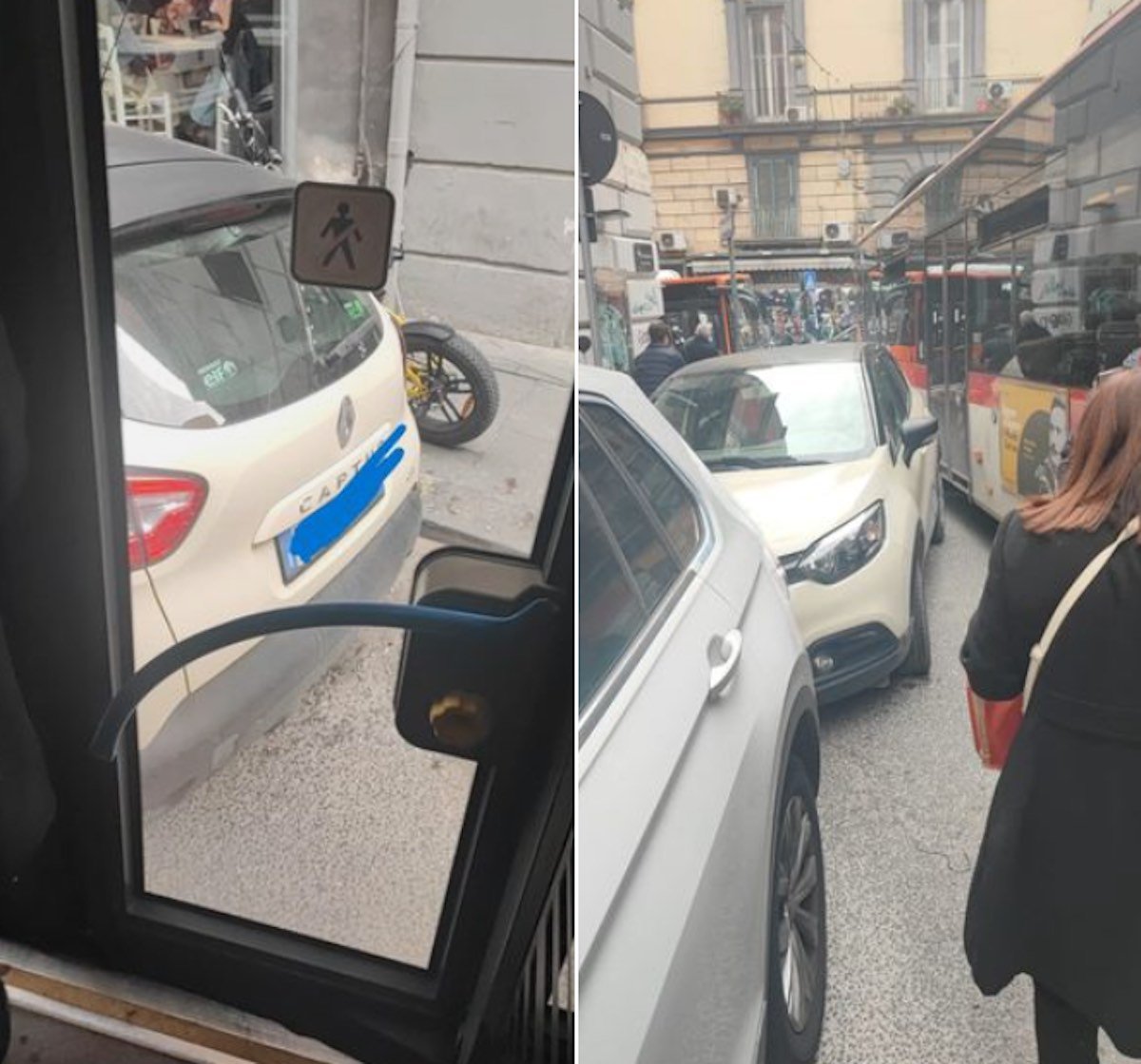 Napoli: caos nel centro storico, parcheggiatori abusivi e auto contromano.