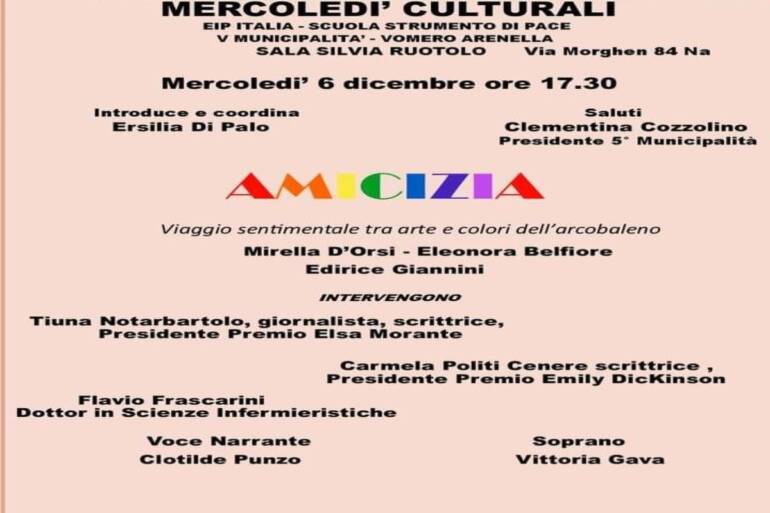 Mirella D’Orsi ed Eleonora Belfiore presentano ‘Amicizia’ alla V Municipalità di Napoli