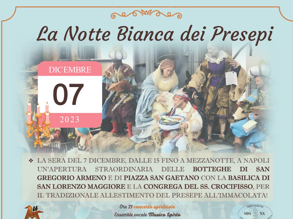 Napoli, domani la “Notte bianca dei presepi”