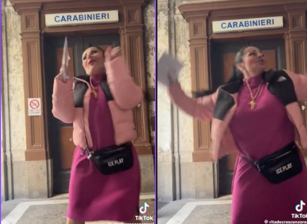 Napoli, La tiktoker De Crescenzo fa il il video mentre balla davanti alla stazione dei carabinieri