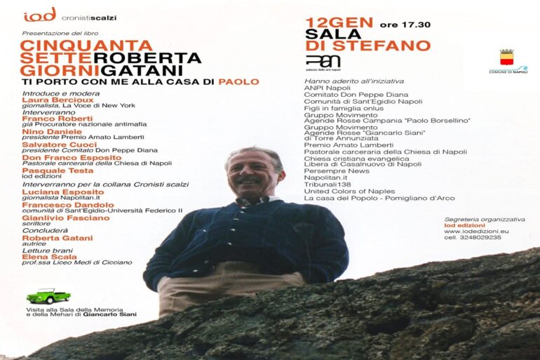 Napoli, presentazione del libro di Roberta Gatani, nipote di Paolo Borsellino ‘Cinquantasette giorni’
