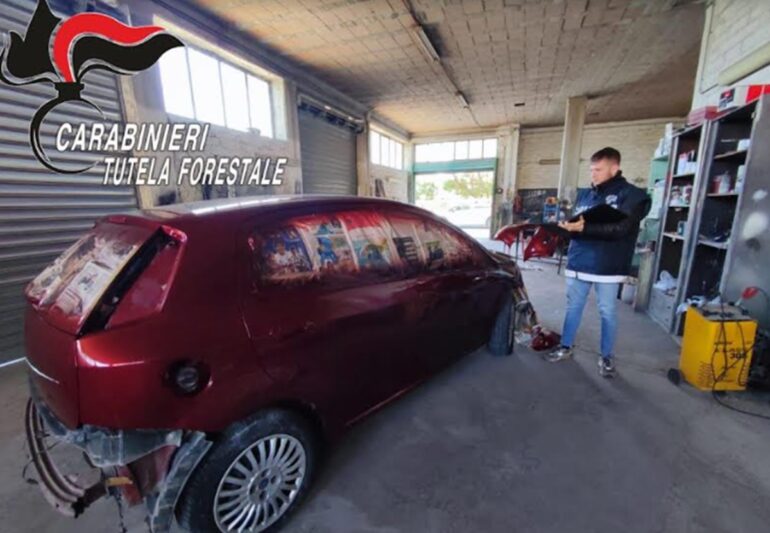 Violazioni ambientali, a San Marcellino carabinieri sequestrano autofficina e carrozzeria abusiva